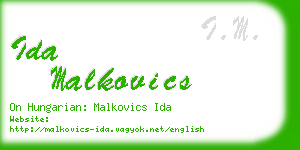 ida malkovics business card